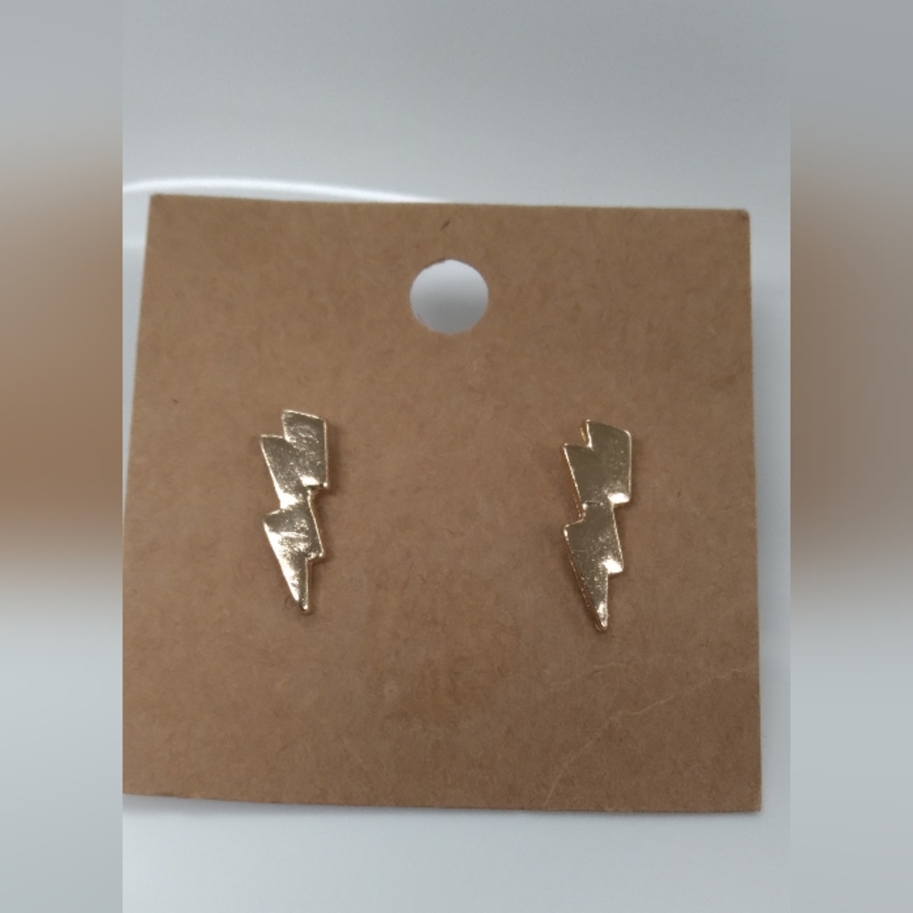 Gold Lightning Bolt Earrings